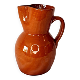 Pichet en terre cuite vernissée — artisanat du Sud vintage