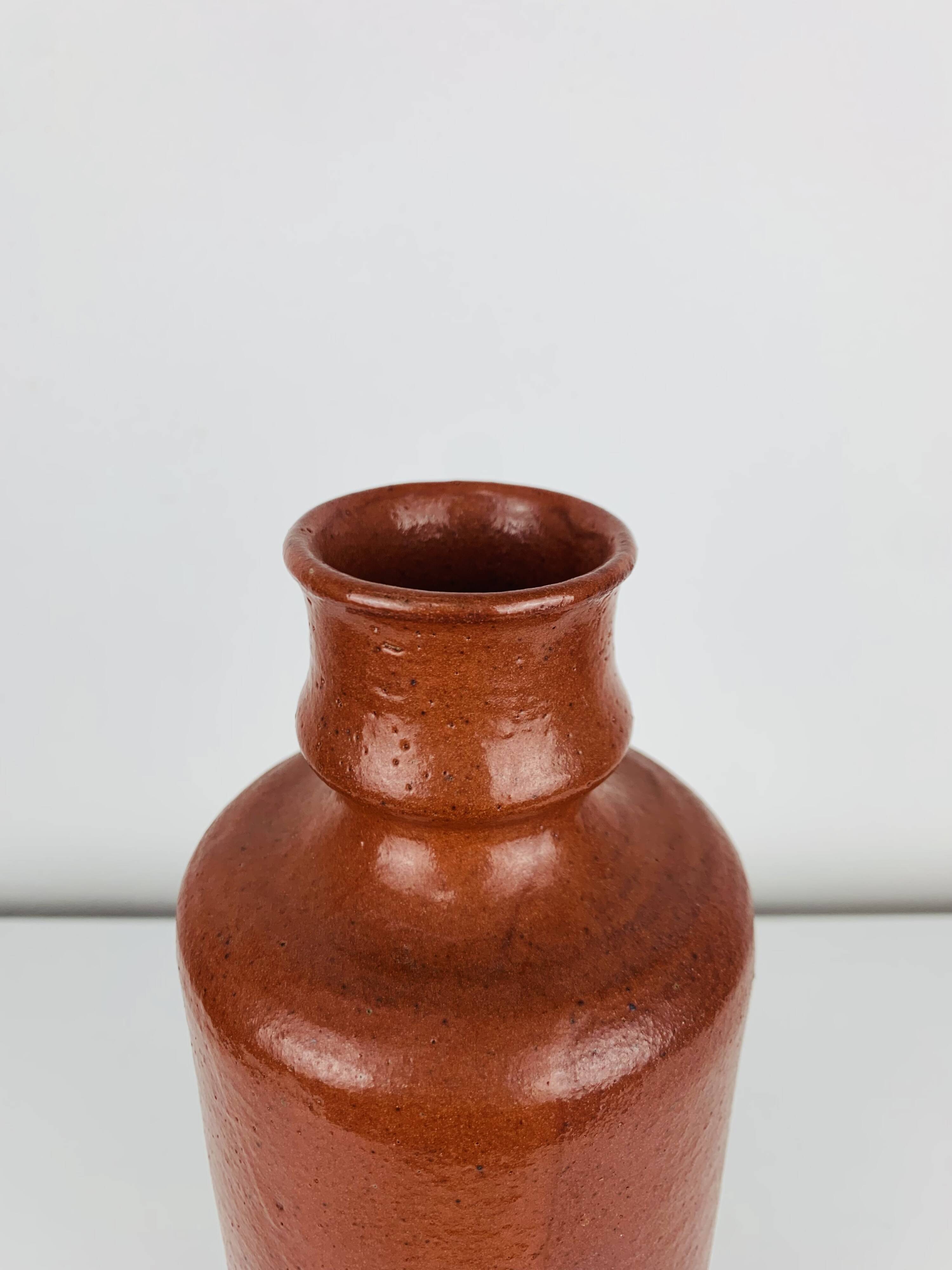 Vase organique vintage en grès