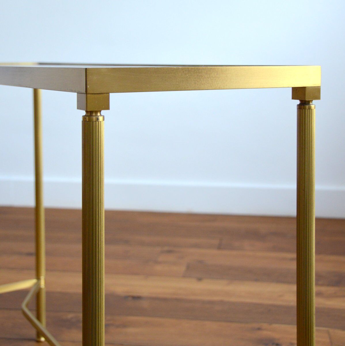 Gilded console and glass 1970s