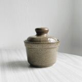 Small stoneware pot and lid