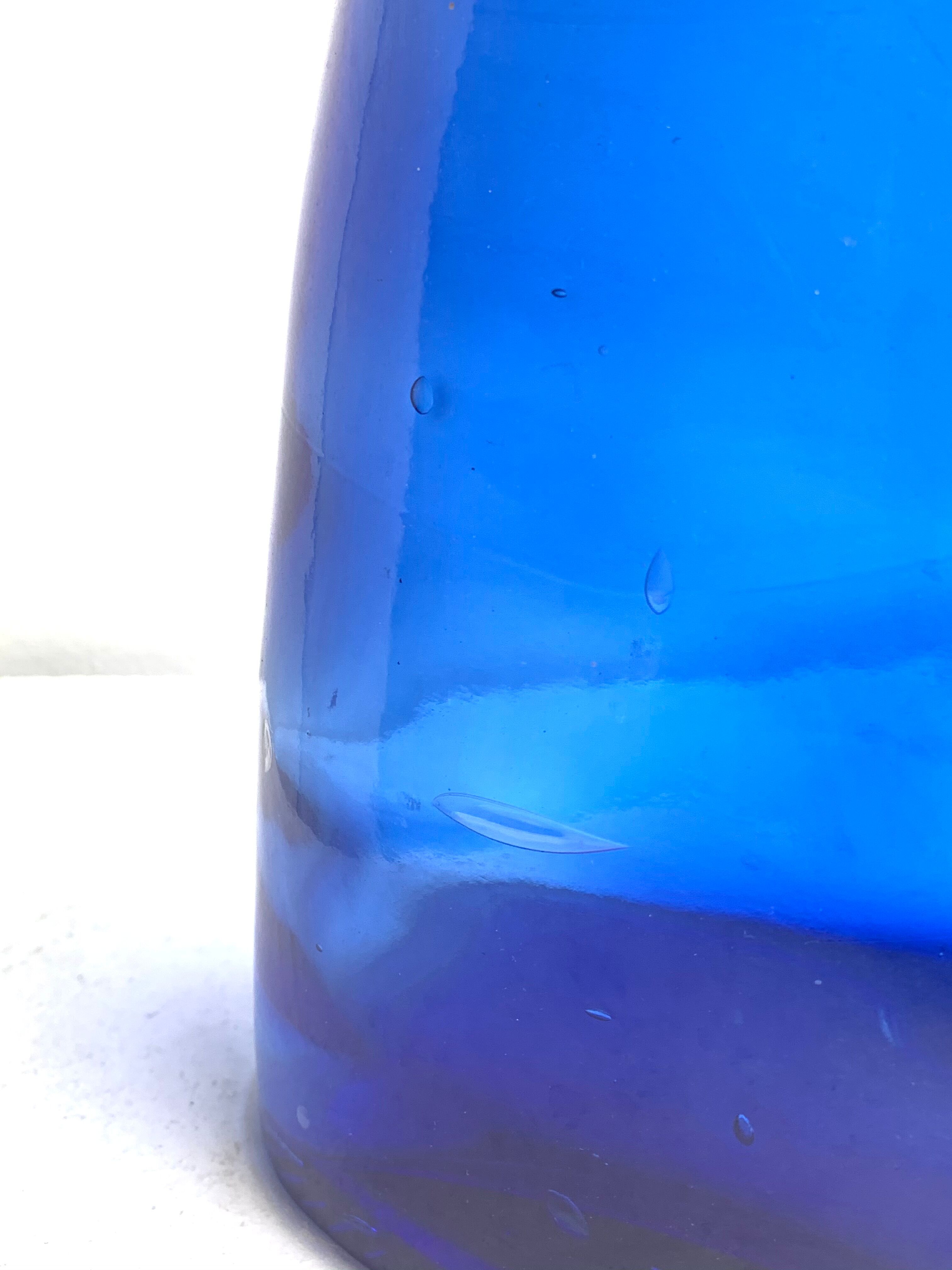 Blue blown glass vase