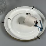 1960s 1970s Ceiling Lamp Flush Mount in Glass & Metal Space Age Design