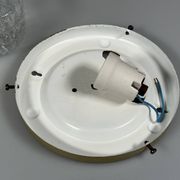 1960s 1970s Ceiling Lamp Flush Mount in Glass & Metal Space Age Design