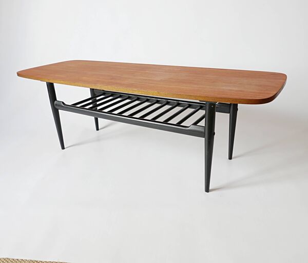 Table basse en teck scandinave 1970