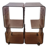 Meuble vintage plexiglas fumé