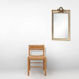 Miroir français de style Louis Philippe avec cadre doré et crème