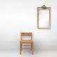 French gild and creme framed Louis Philippe style mirror
