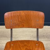 Result chair Friso Kramer for Ahrend wood steel taupe 60s Netherlands