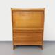 Vintage Guillerme and Chambron secretary desk in solid oak from the 50s and 60s