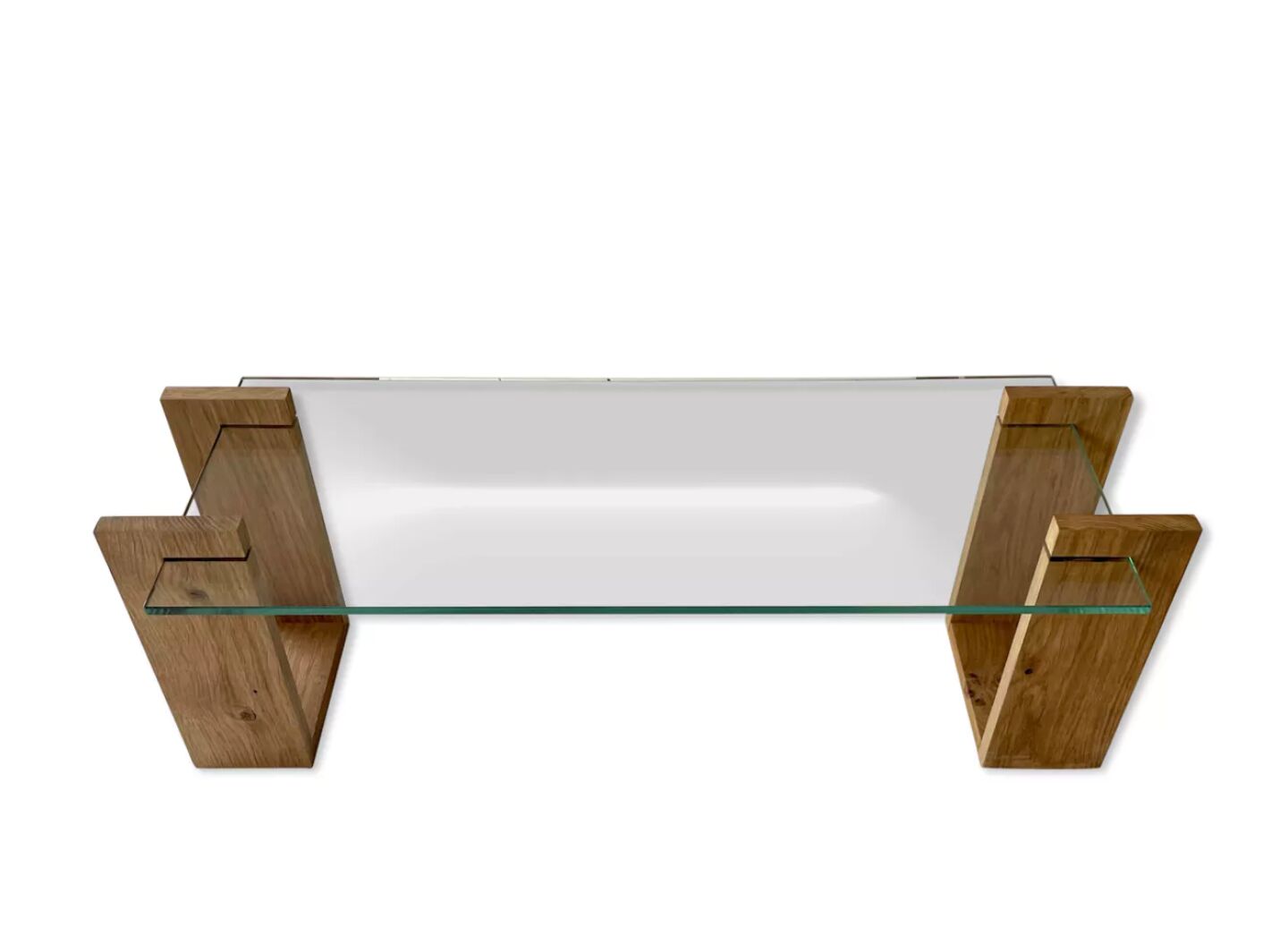 Table basse verre et chêne massif, FLP studio