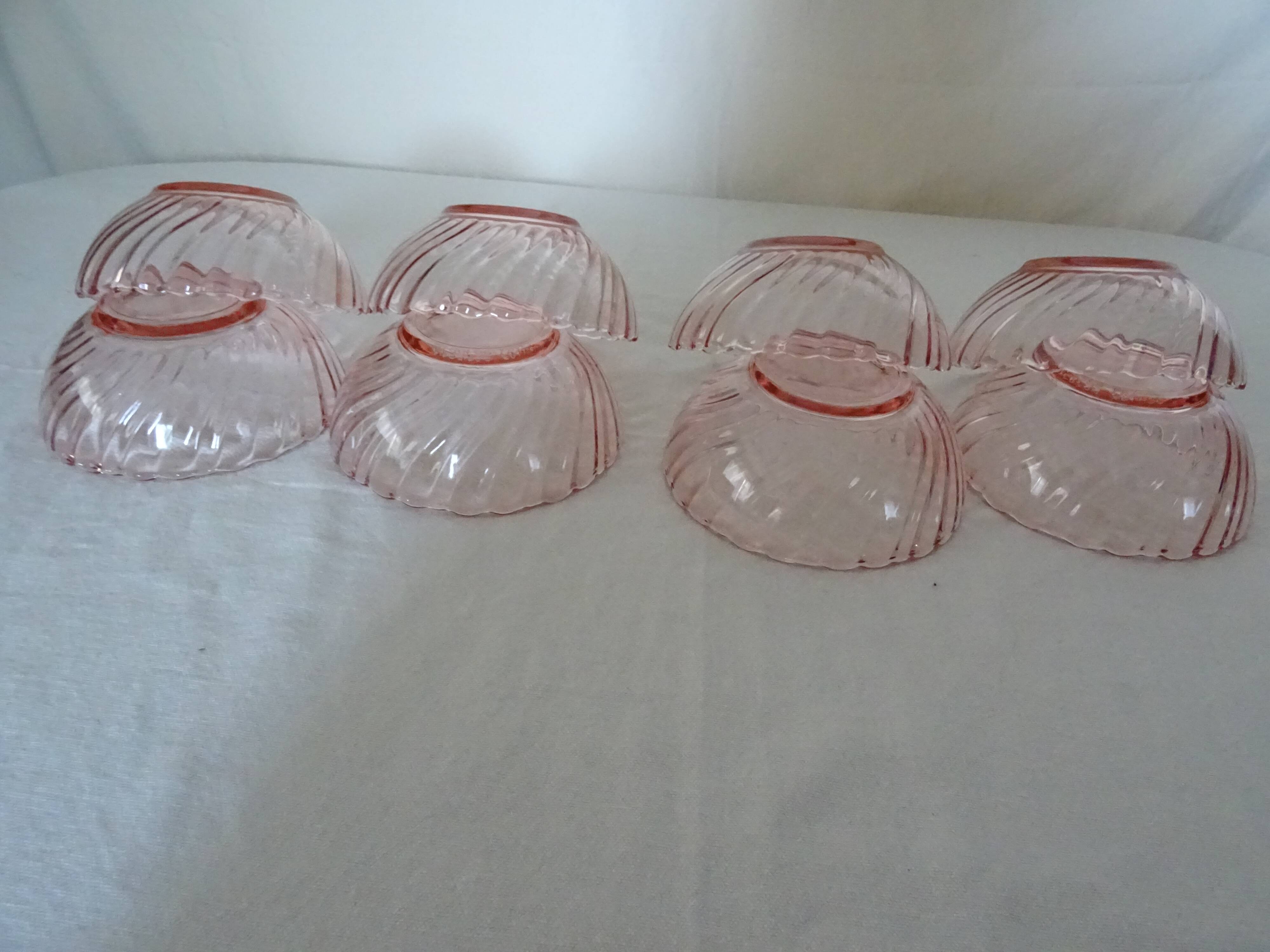 8 cups ARCOROC ROSALINE vintage twisted pink 358112