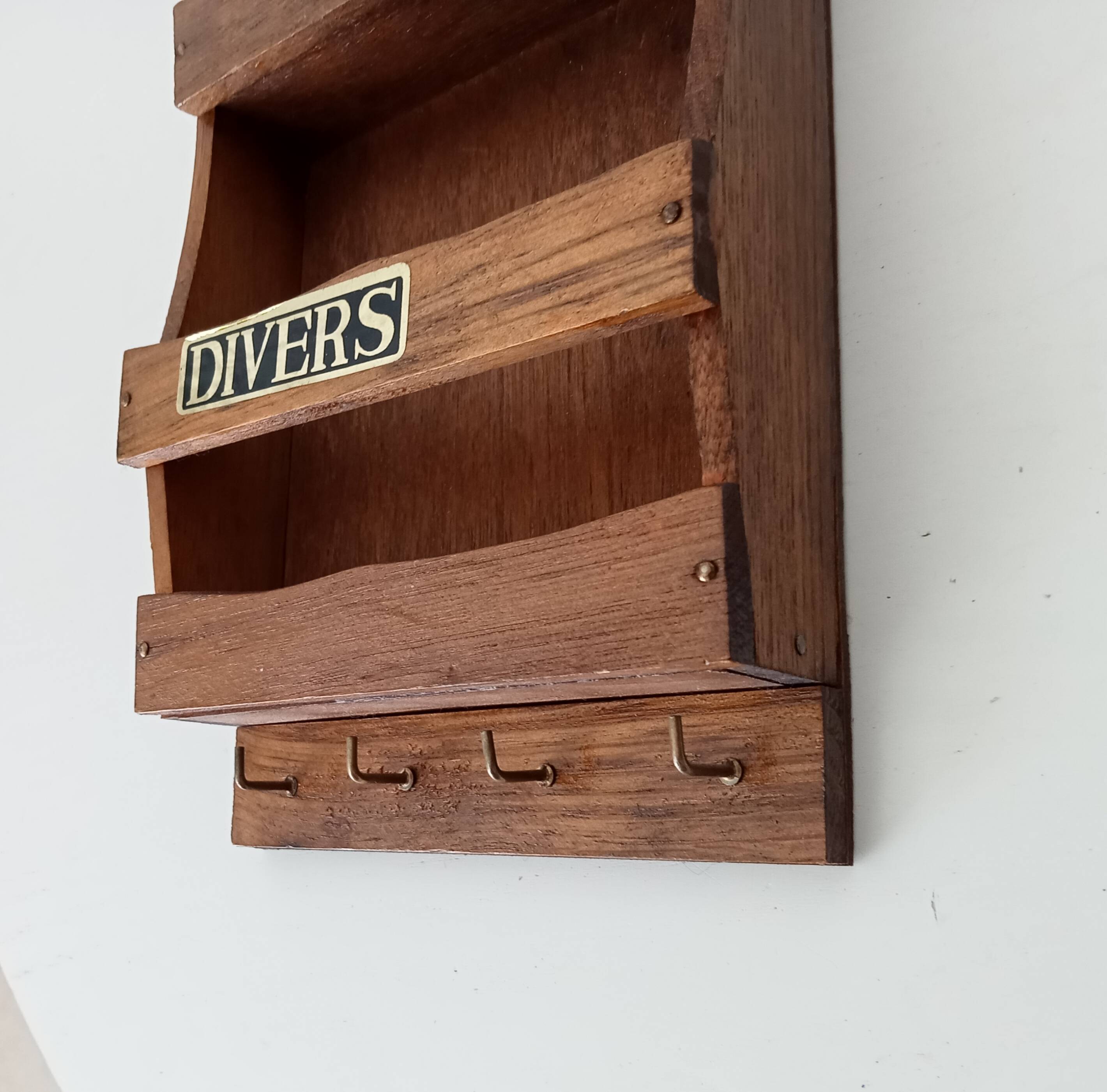 Wall mail holder key holder vintage 60s