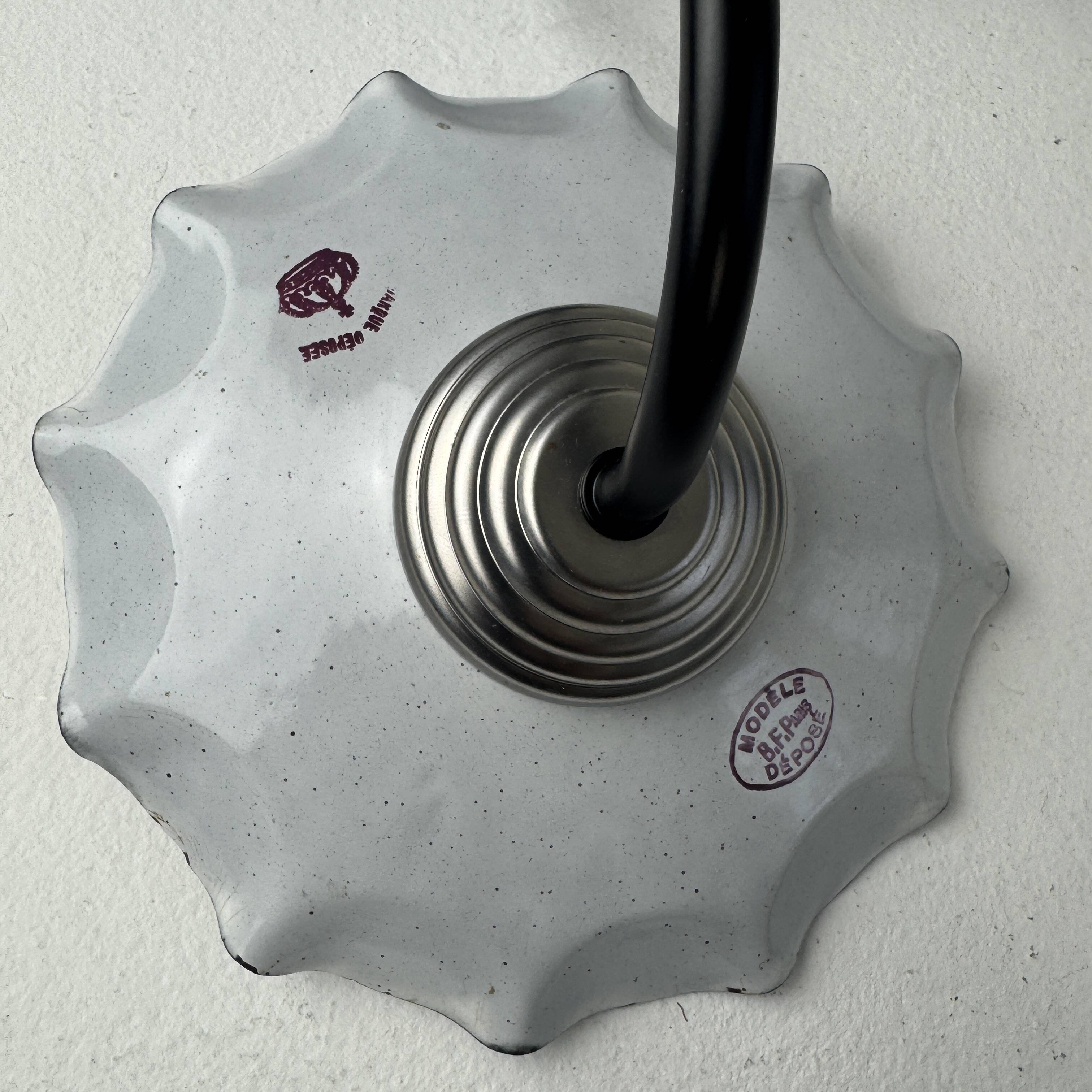 Pair of antique swan neck workshop wall lights