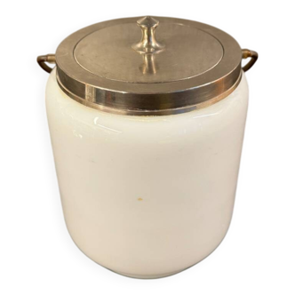 Antique white opaline glass candy dish, early 20th century