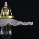White wavy opaline hanging lamp, antique glass