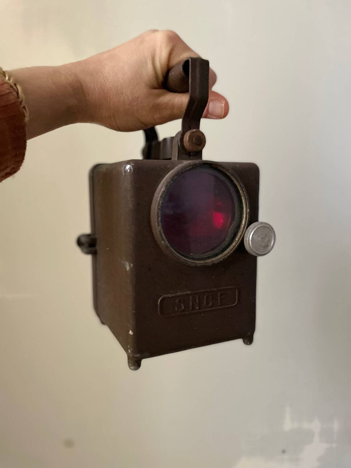 Vintage SNCF railway lamp