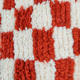 Berber cushion red chessboard Beni Ouarain