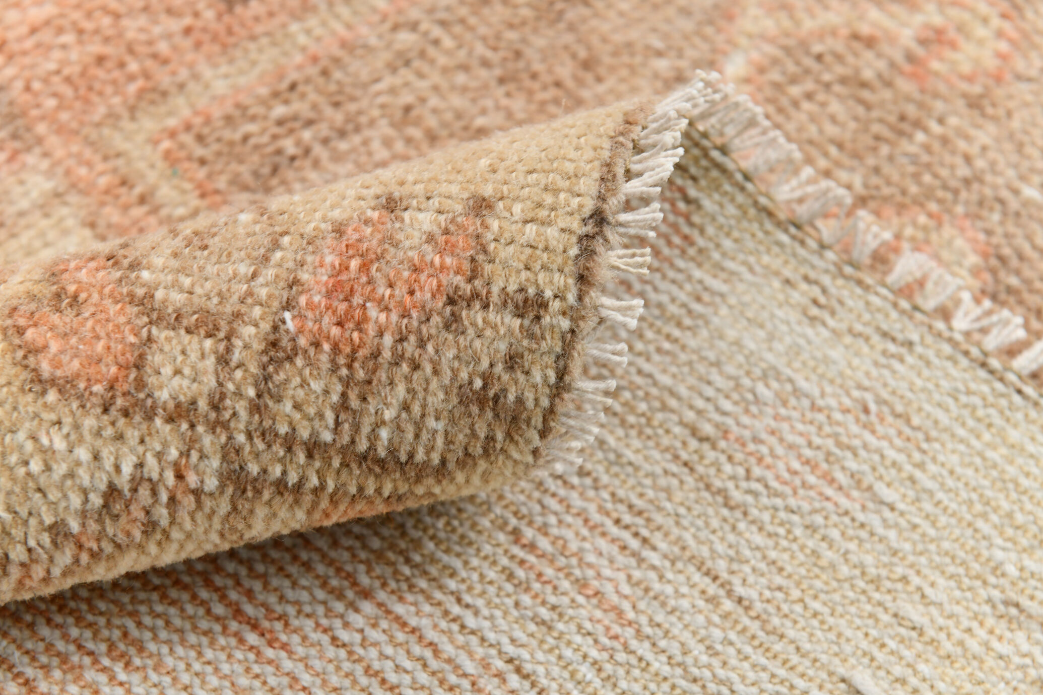 Orange and brown runner rug 78x393cm