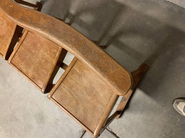Banc STELLA trois chaises Vintage en Bois Rétro