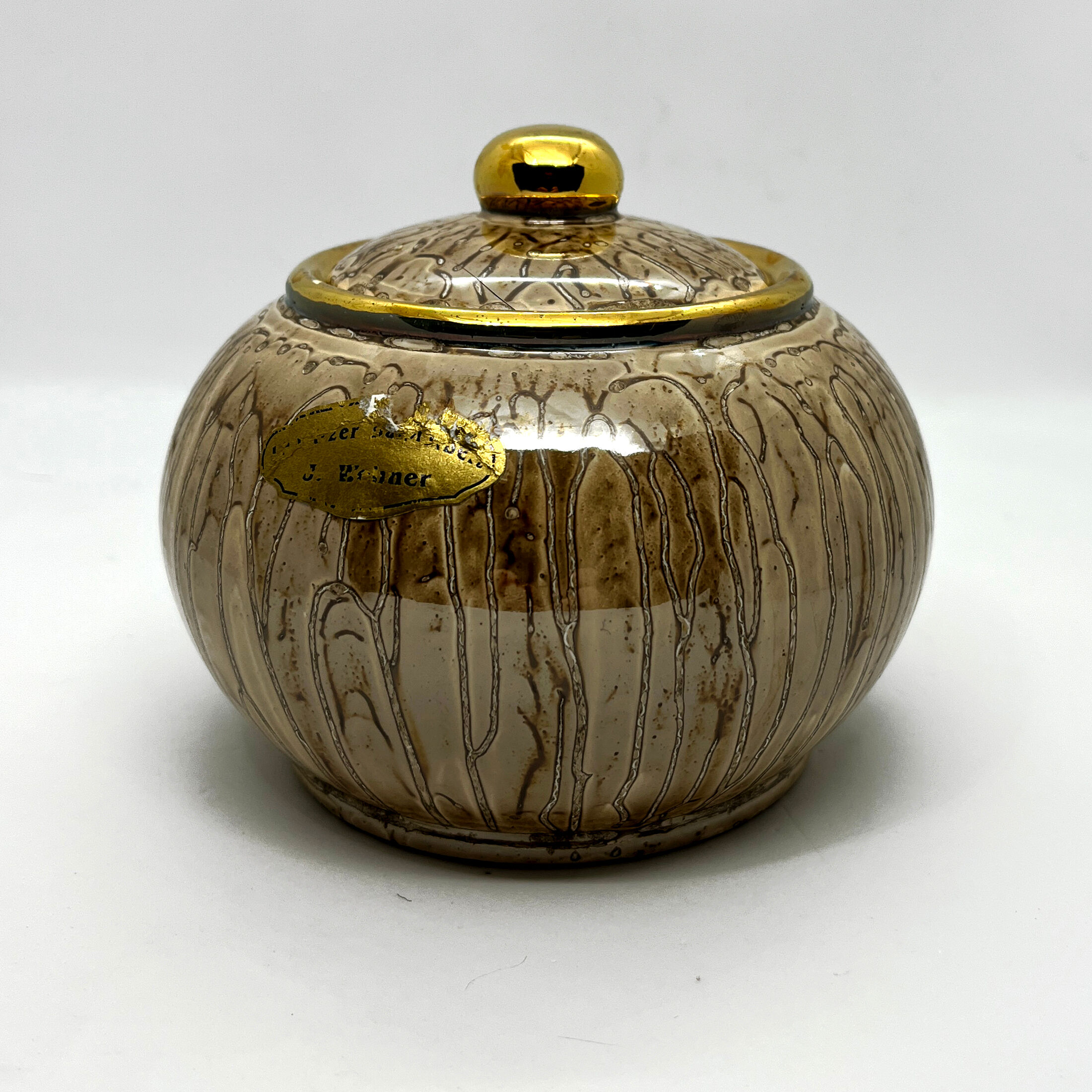 Ceramic, hand-painted casket, designed by j. wehner, 1970s