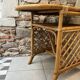 Table d'appoint, desserte en rotin, 2 niveaux