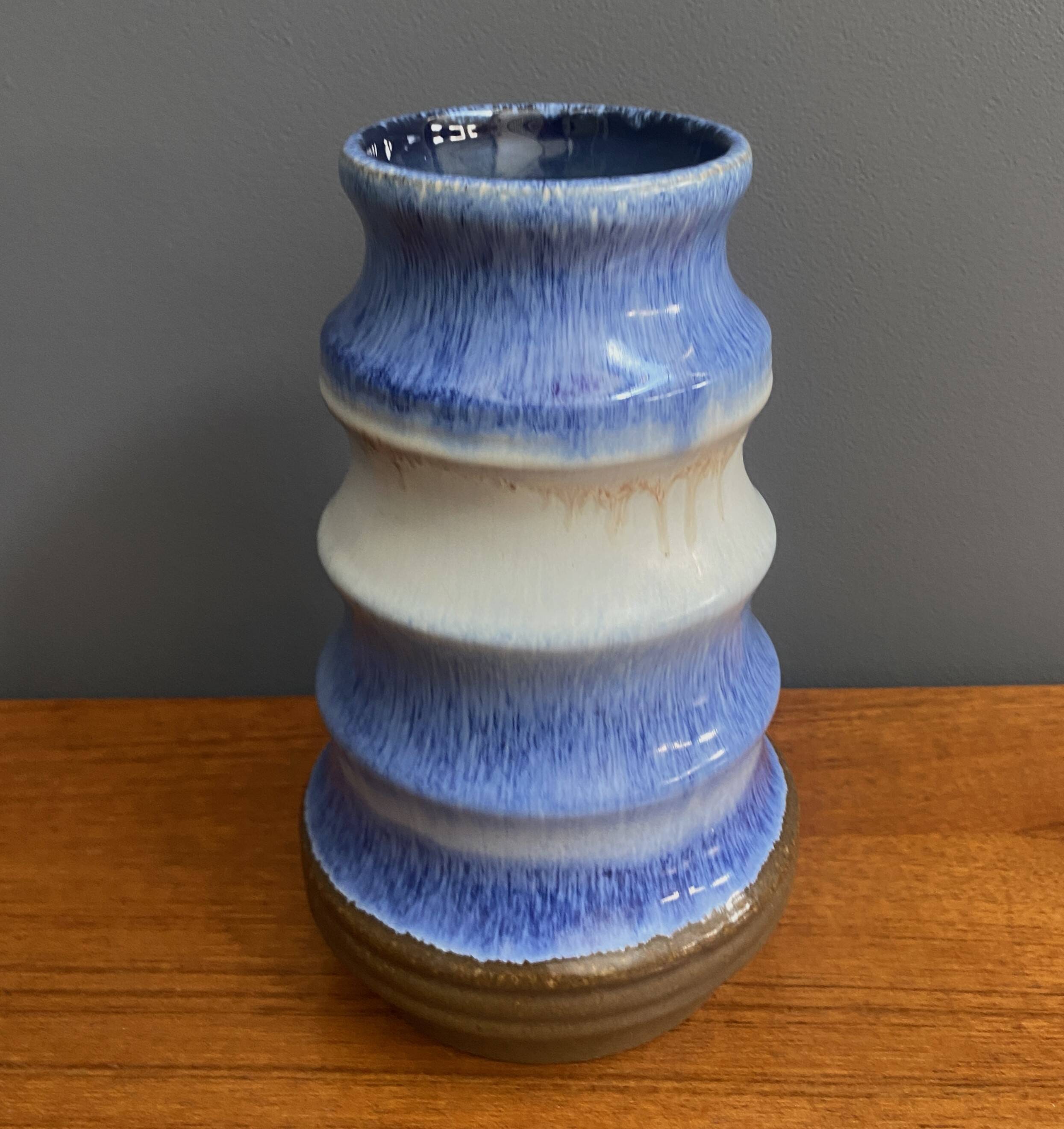 Blue vase by Strehla model 1408 Eastern Germany 1960s