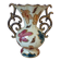 Vintage vase from Belgium signed – 1950s ceramic, decorated with coloured leaves.