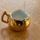 4 small cups dabbling ceramic enamelled gold and vintage white