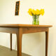 Extendable dining table by Lübke, walnut, beech, vintage from the 60s