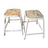 Pair of industrial workshop stools