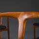 Juliane dining chairs in teak and black leather by Johannes Andersen for Uldum Møbelfabrik, Denmark, 1960s, set of 6