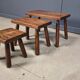 Vintage brutalist nesting tables, 1960s