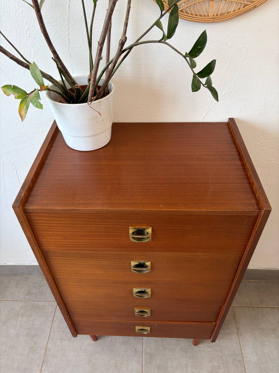 Vintage teak chest of drawers/commode