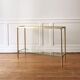 Neoclassical brass and glass console 1970
