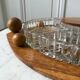 Wooden top and art deco glass 30s
