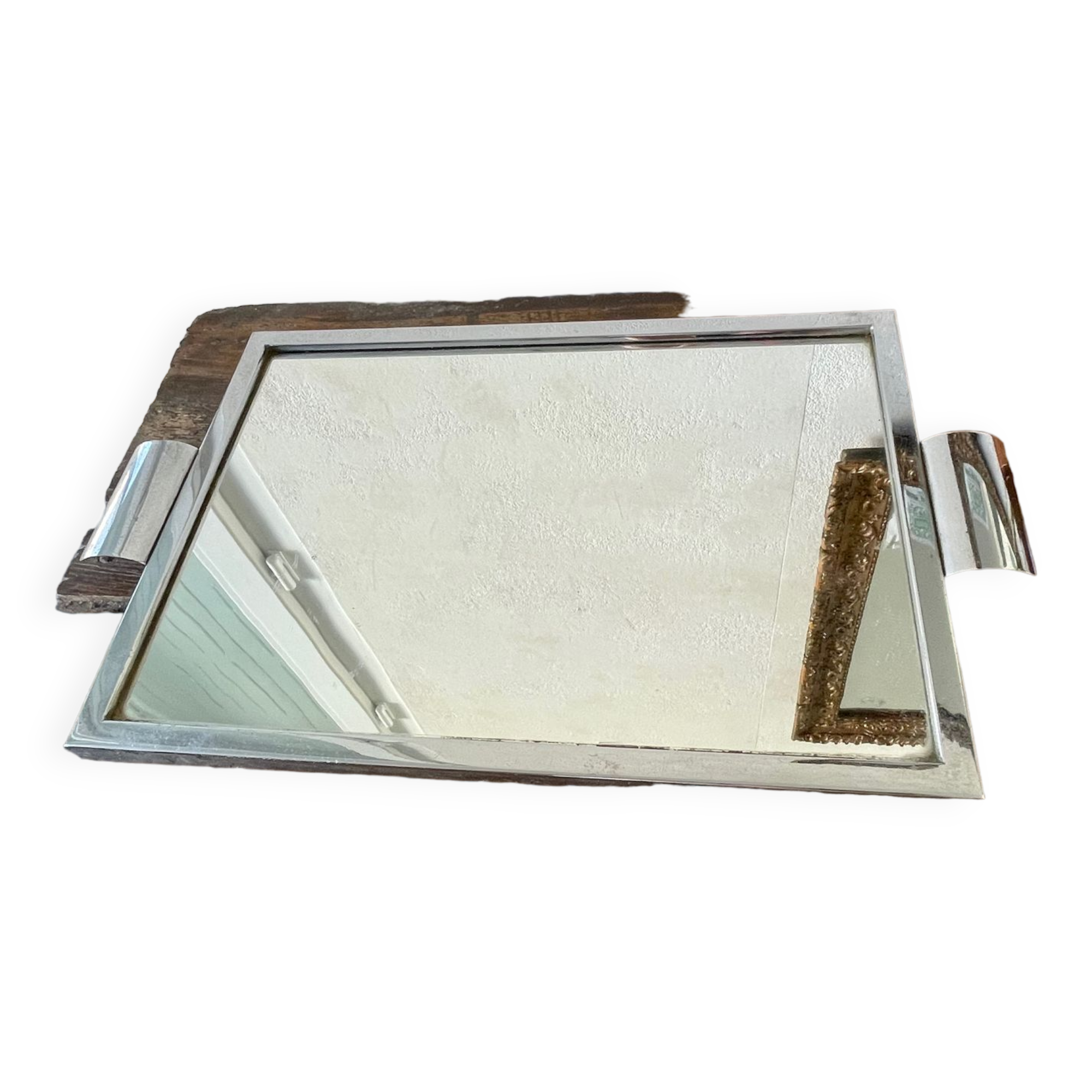 Large vintage vintage Art Deco period mirror tray, 1940