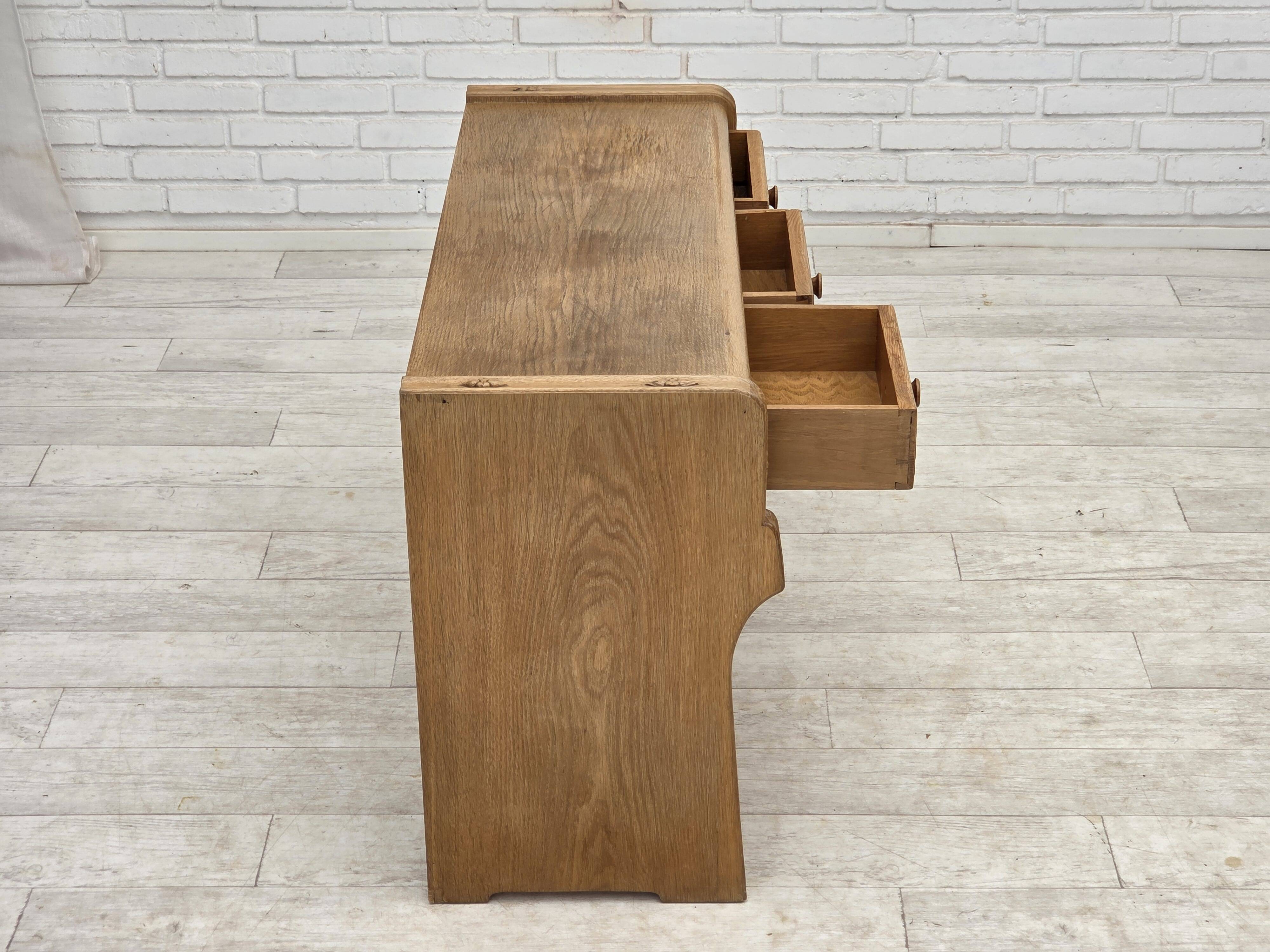 1970s, Danish chest of drawers, oak wood, original good condition.