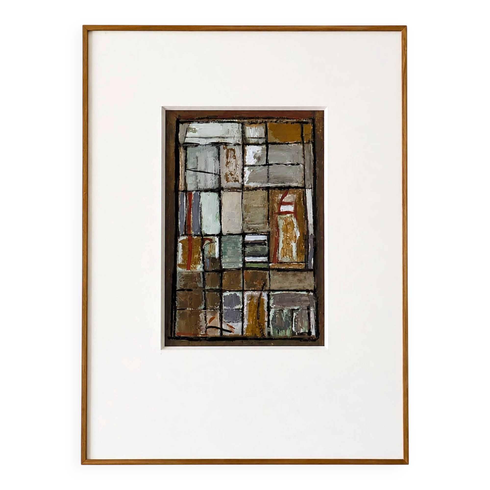 Michèle Clancy (1940), tableau abstrait encadré, art contemporain