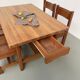 Dining table and 4 chairs, mountain furniture from the 1960s.