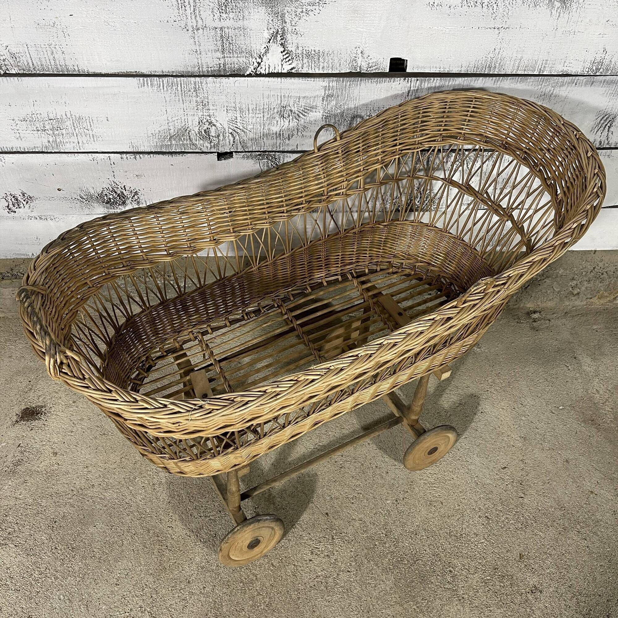 Old wicker cradle