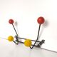 Coat rack 4 patères balls colors 1950
