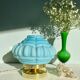 Lampe à poser globe vintage art déco en opaline bleue