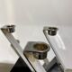 Suite of 3 1970 chrome and marble candlesticks