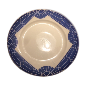 Vintage Badonviller porcelain plate certified punch