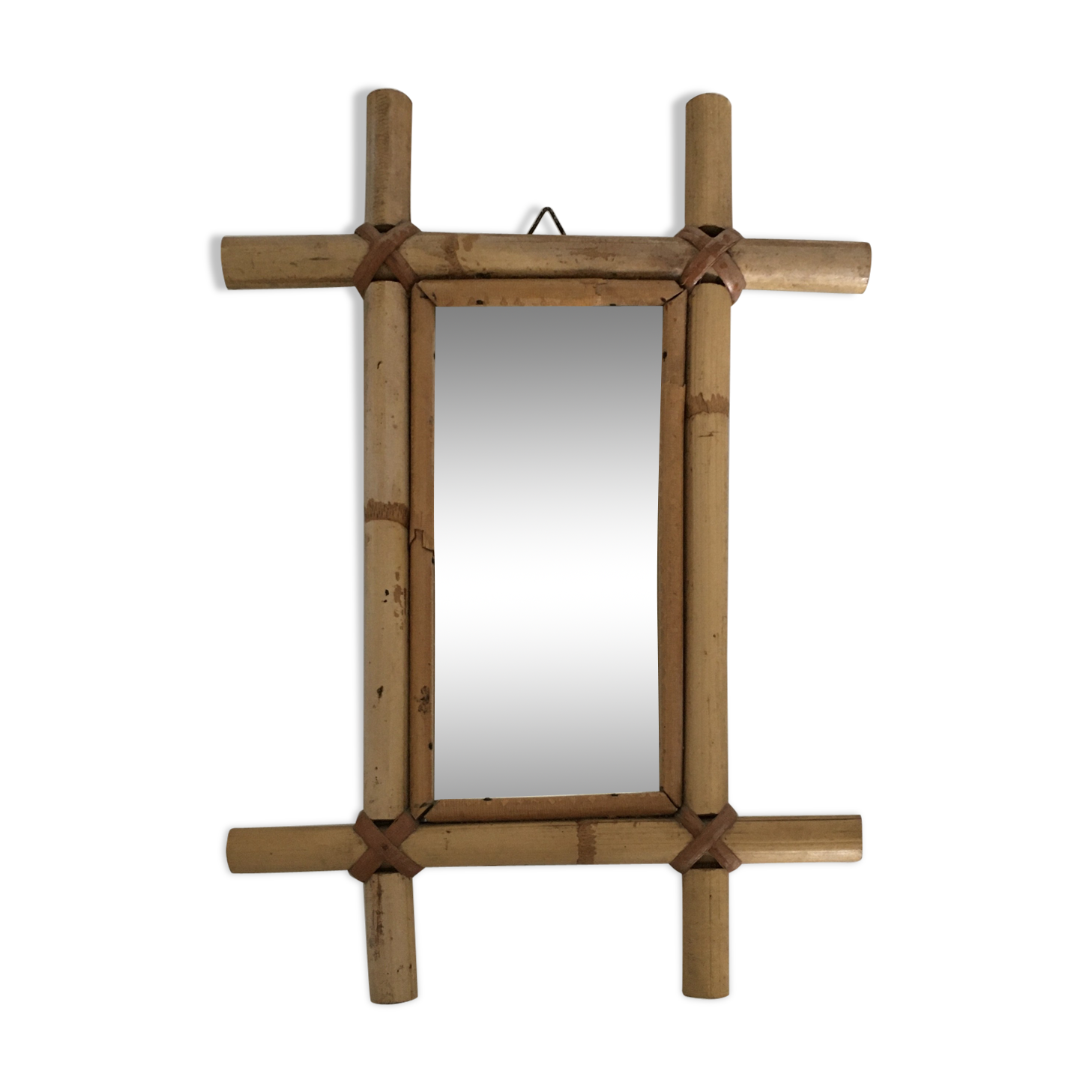 Vintage bamboo mirror