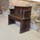 Small 19th century church chest bench in solid oak