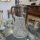 Important cut crystal wine carafe and solid silver 925/1000, Topázio house.