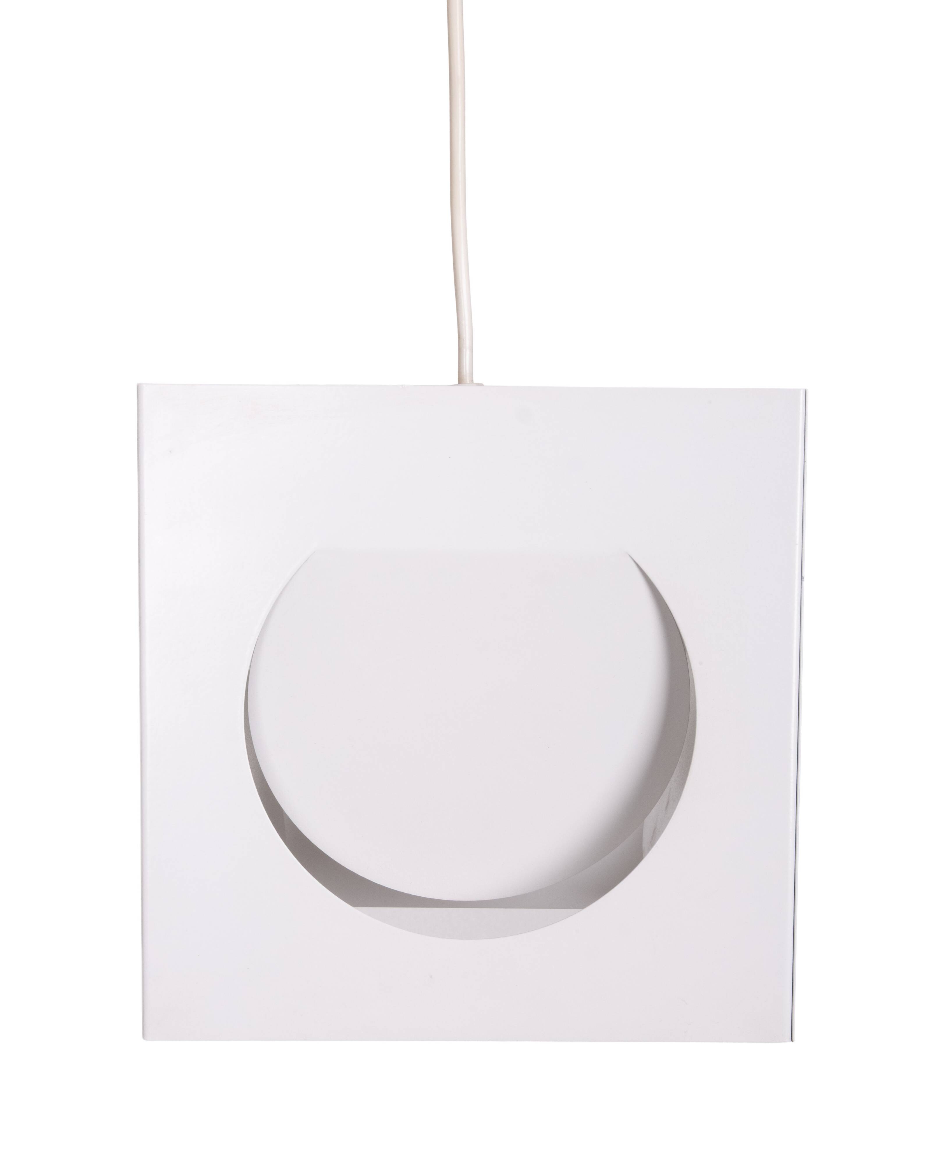 Square metal pendant lamp by Shogo Suzuki for Orno, Finland 1960’s