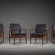 Danish Model 431 armchairs in leather by Arne Vodder for Sibast Møbler, 1960s, set of 4