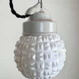 Vintage White Porcelain Pendant Light, 1970s